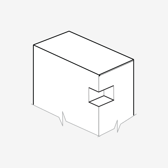 corner punch out box feature